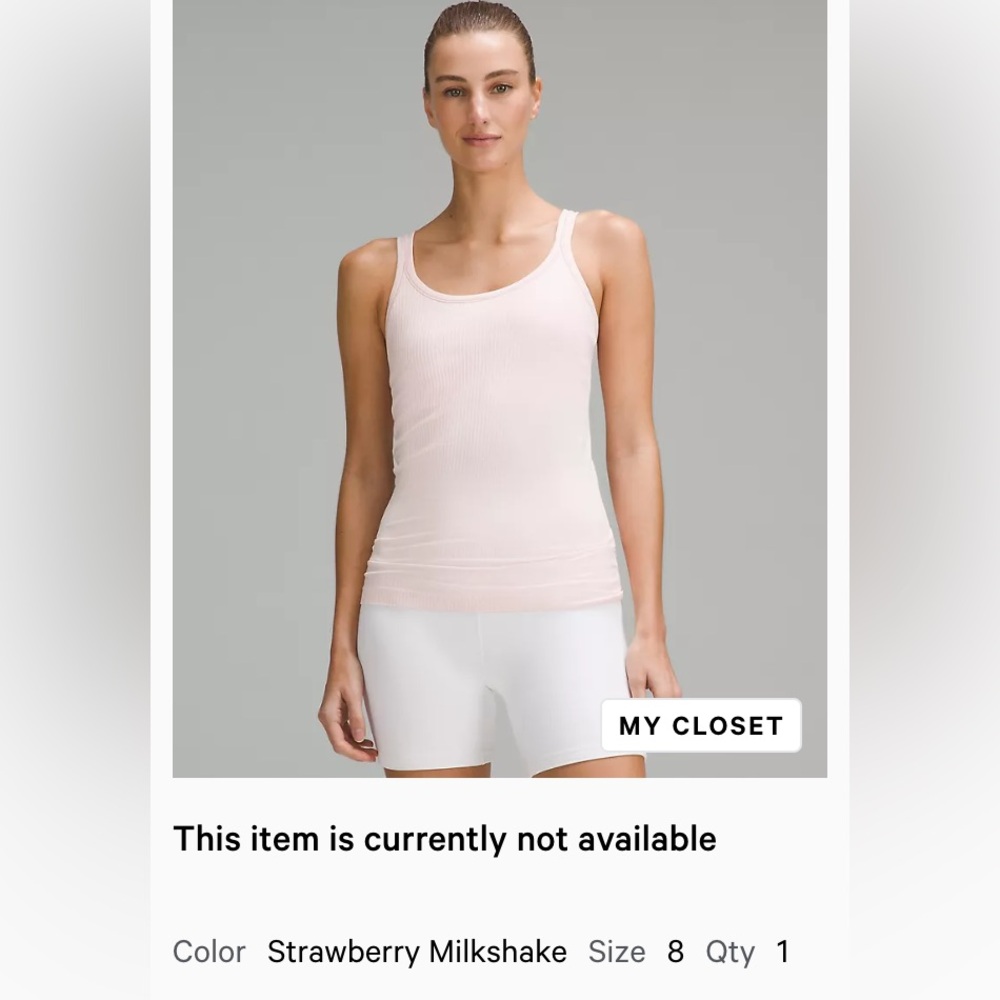 Lululemon Ebb to Street Tank Size 8